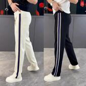 秋冬男士 休闲裤 加绒加厚保暖弹力时尚 YANS轻奢男装 侧织带直筒裤