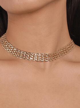 欧美性感辣妹风金属锁骨链 简约气质复古项链饰品配饰配饰个性女