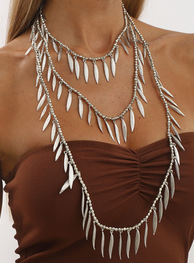 ZA跨境个性气质潮流冷淡风串珠项