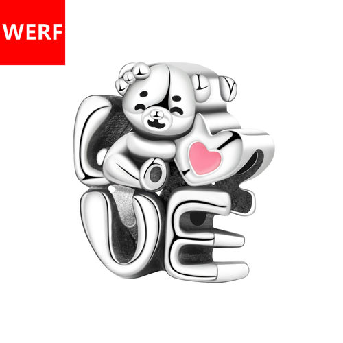 手链饰品配件白铜小熊LOVE串珠跨