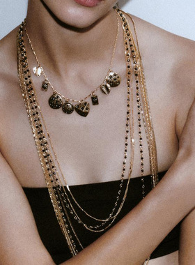 跨境外贸新款热销长款多层链条项