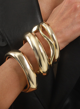 跨境简约金属感光面手镯时尚个性