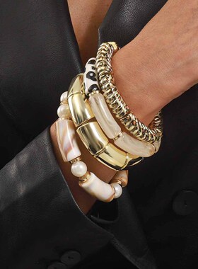 跨境秋冬新款美拉德风弹力手镯手