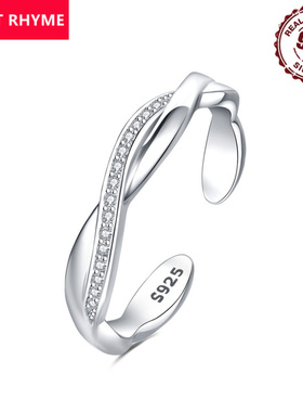 跨境现货爆款S925纯银编织开口戒