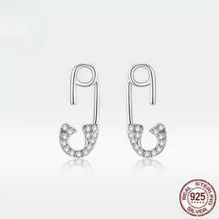 热卖个性爱的扣针耳钉 简约纯银925耳饰耳环流行时尚耳饰