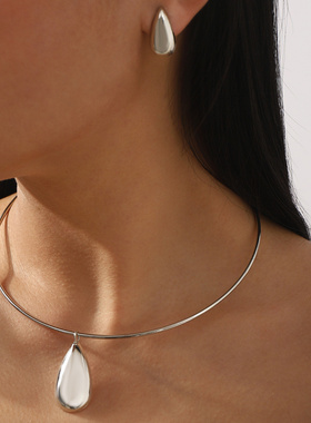 欧美极简几何吊坠项圈小众冷淡风