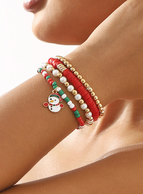 欧美跨境圣诞元素吊坠可调节百搭