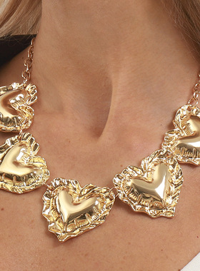 跨境外贸气质个性爱心项链复古轻