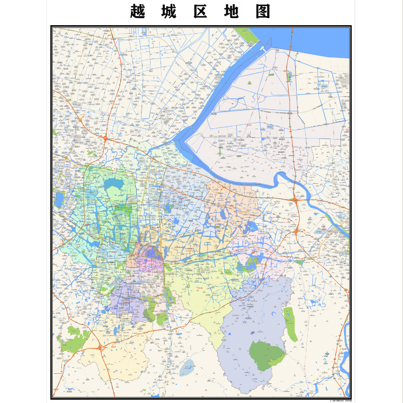 绍兴市越城区地图2023年行政区划市区主城区街道交通地图图片素材