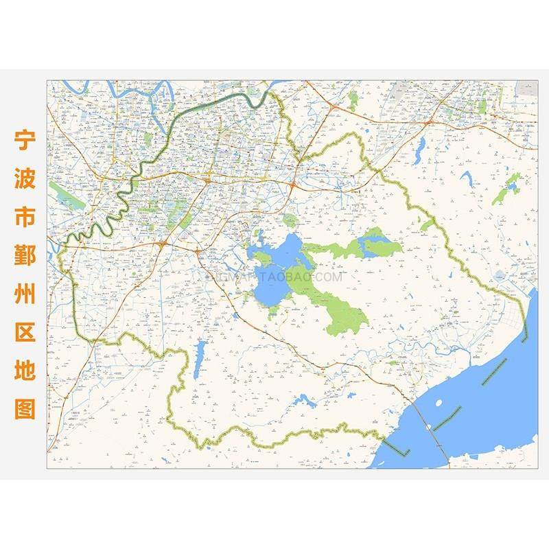 宁波市鄞州区地图高清定制202现代装饰画
