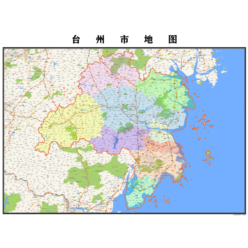 台州市地图2023年行政区划市区主城区街道交通地图定制图片素材