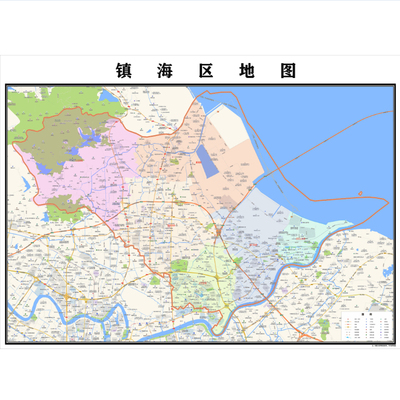 宁波市镇海区地图2025年行政区划市区主城区街道交通地图图片素材