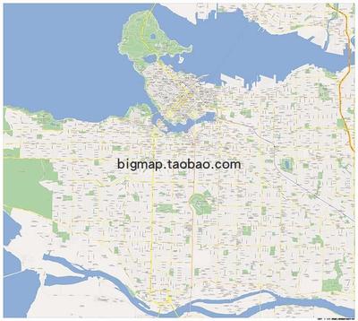 加拿大温哥华Vancouver地图 高清定制移民外贸旅游公司旅行社书房