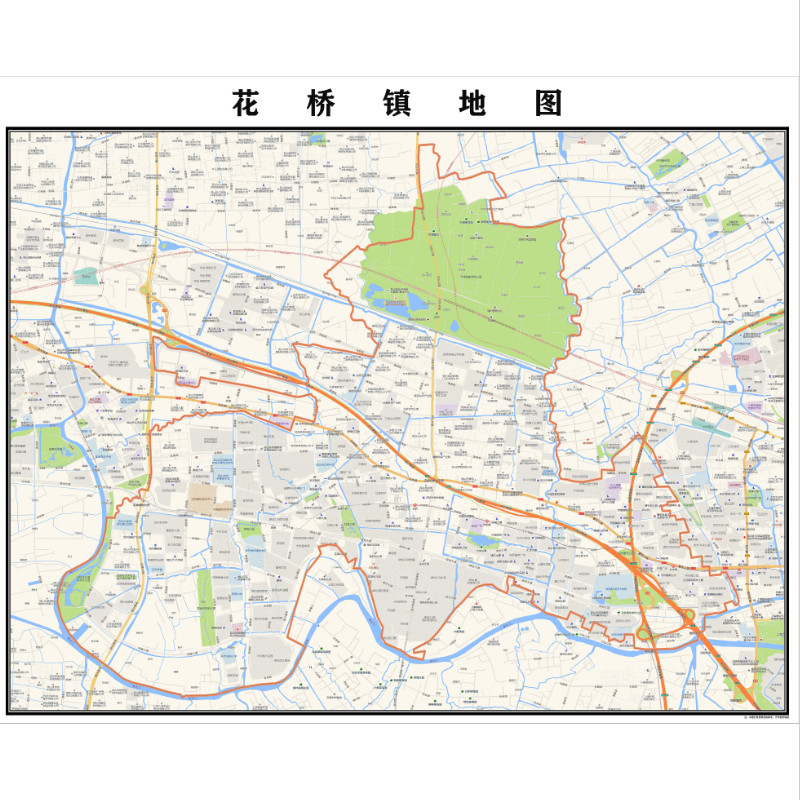 昆山市花桥镇地图2024年行政区划市区主城区街道交通地图定制图片