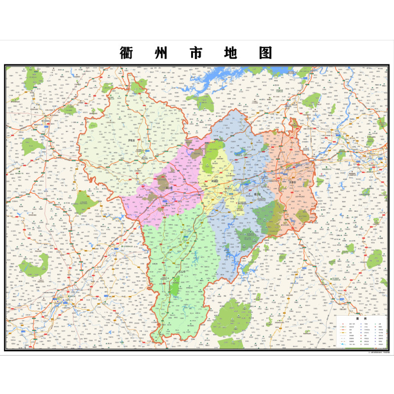 衢州市地图2023年行政区划市区主城区街道交通地图定制图片素材