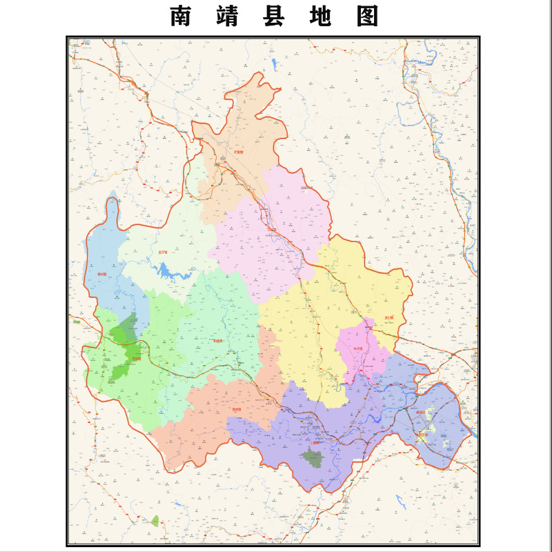 漳州市南靖县地图2023年行政区划市区主城区街道交通地图图片素材