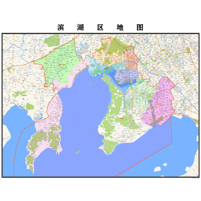 无锡市滨湖区地图2023年行政区划市区主城区街道交通地图图片素材