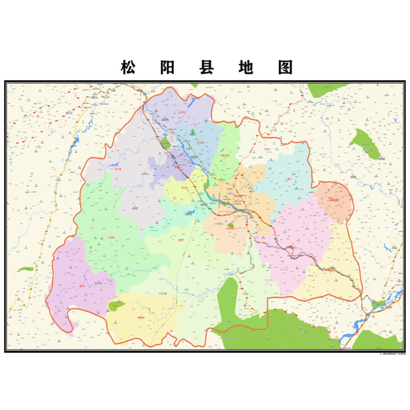 丽水市松阳县地图2023年行政区划市区主城区街道交通地图图片素材