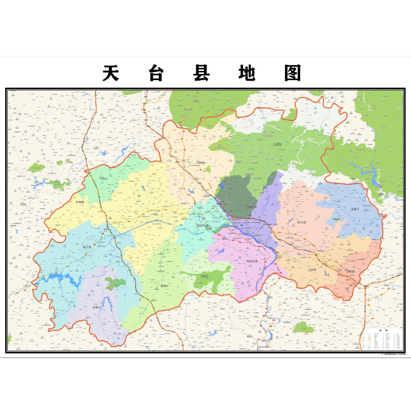 台州市天台县地图2023年行政区划市区主城区街道交通地图图片素材