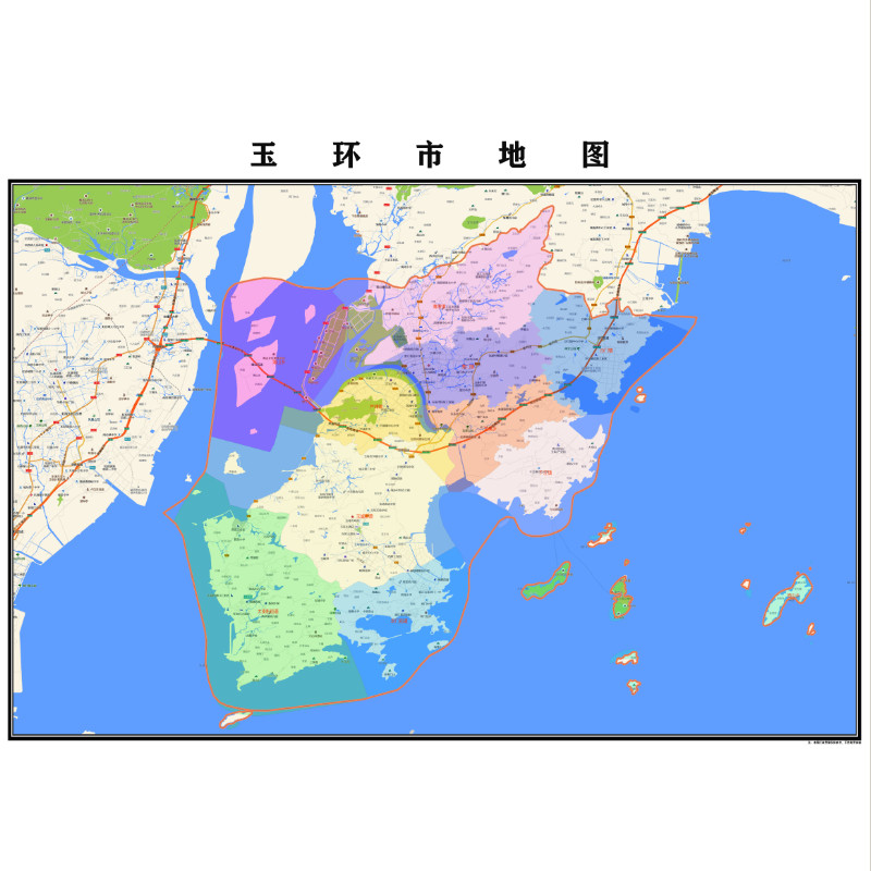 玉环市地图2023年行政区划市区主城区街道交通地图定制图片素材