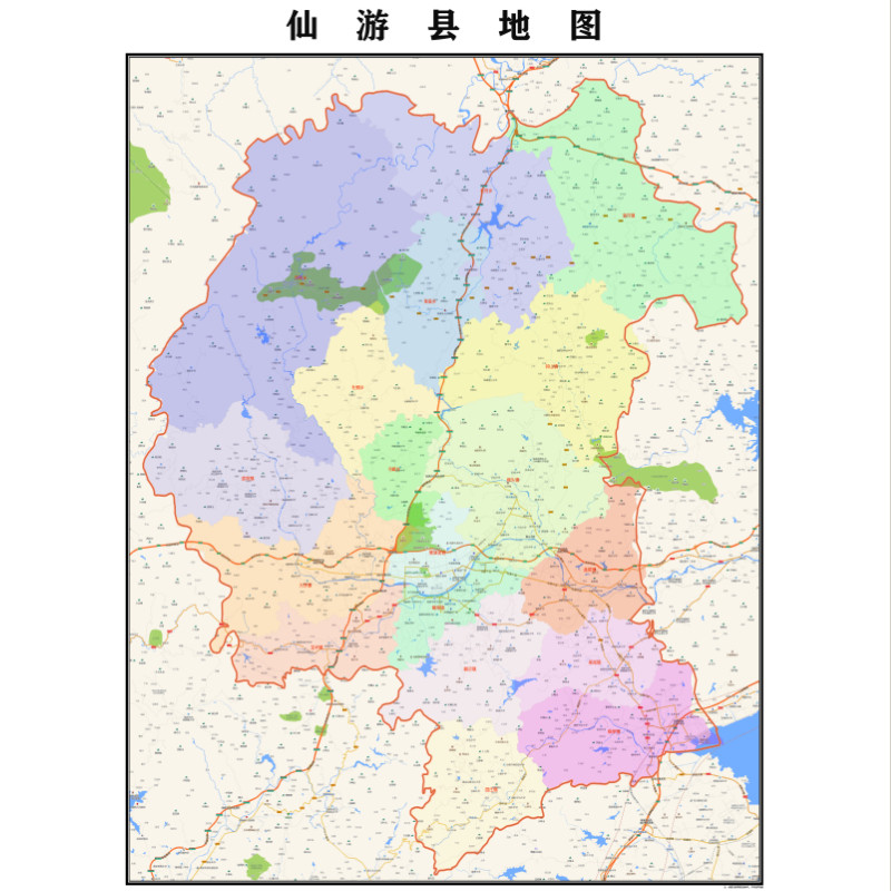 莆田市仙游县地图2023年行政区划市区主城区街道交通地图图片素材