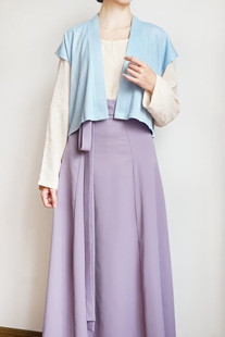 暮君归唐制针织吴女褙子无袖上衣汉服外套