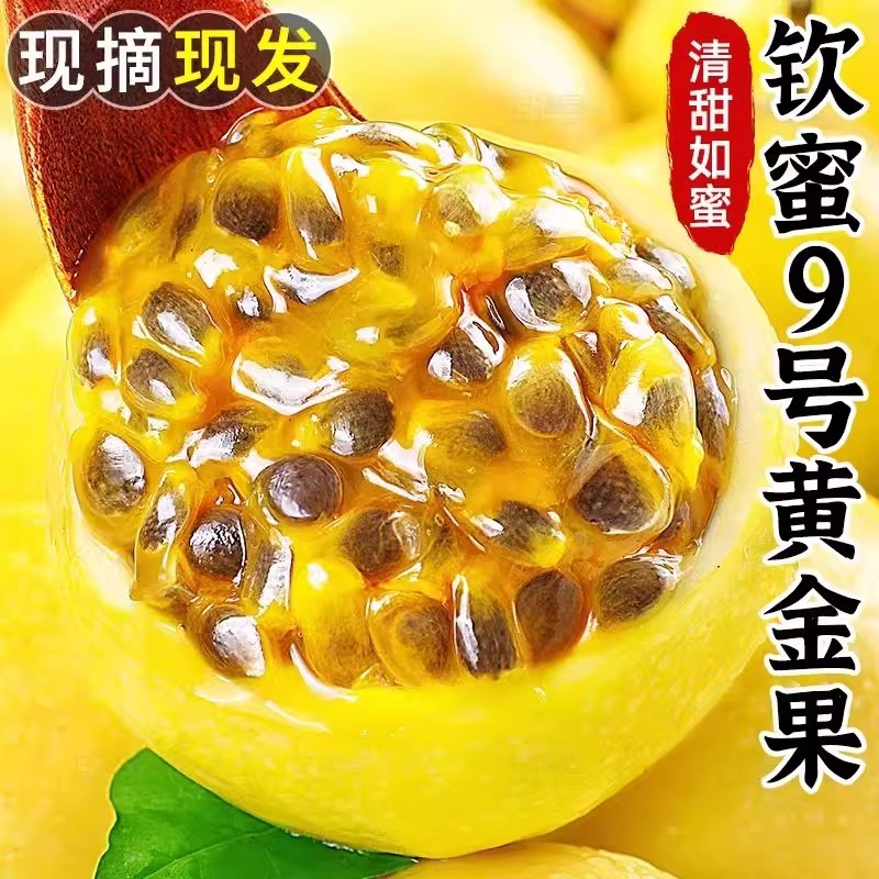 广西钦蜜9号黄金百香果新鲜水果当季现摘白香果原浆果酱整箱包邮5