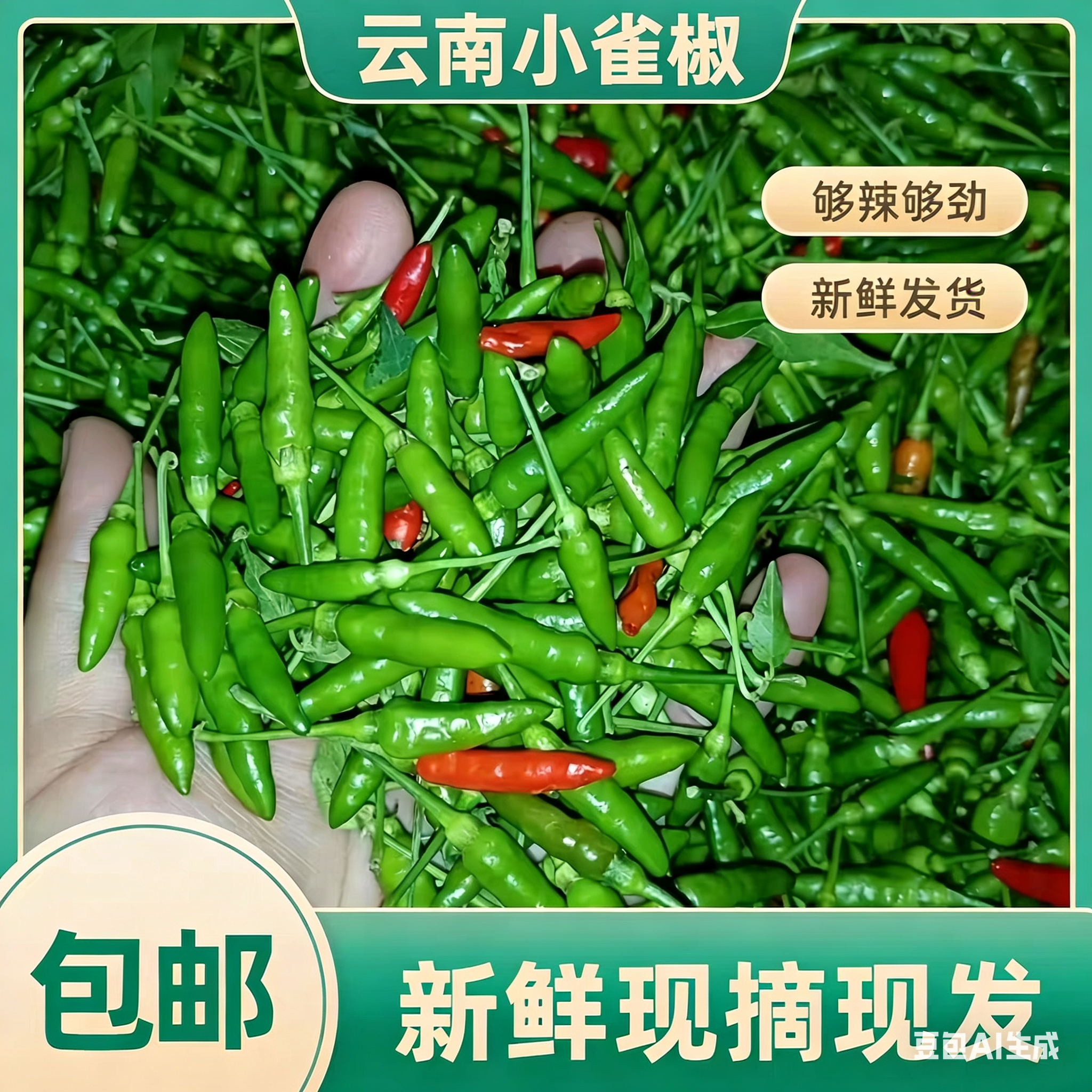 云南特产新鲜特辣小雀辣泡椒小米辣小米椒现摘现发