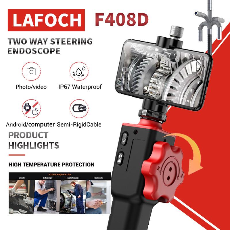 发现者锐看内窥镜360度旋转内窥镜高清摄像探头可转弯管道探测器