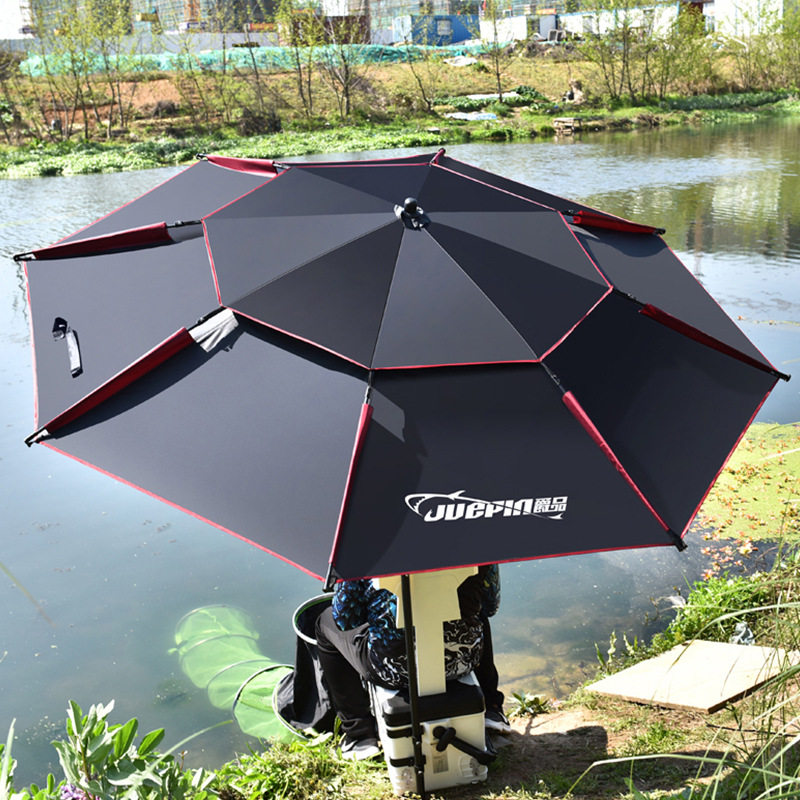 户外钓鱼伞大钓伞特大万向鱼伞双层防暴雨防晒2.6遮阳伞渔具垂钓