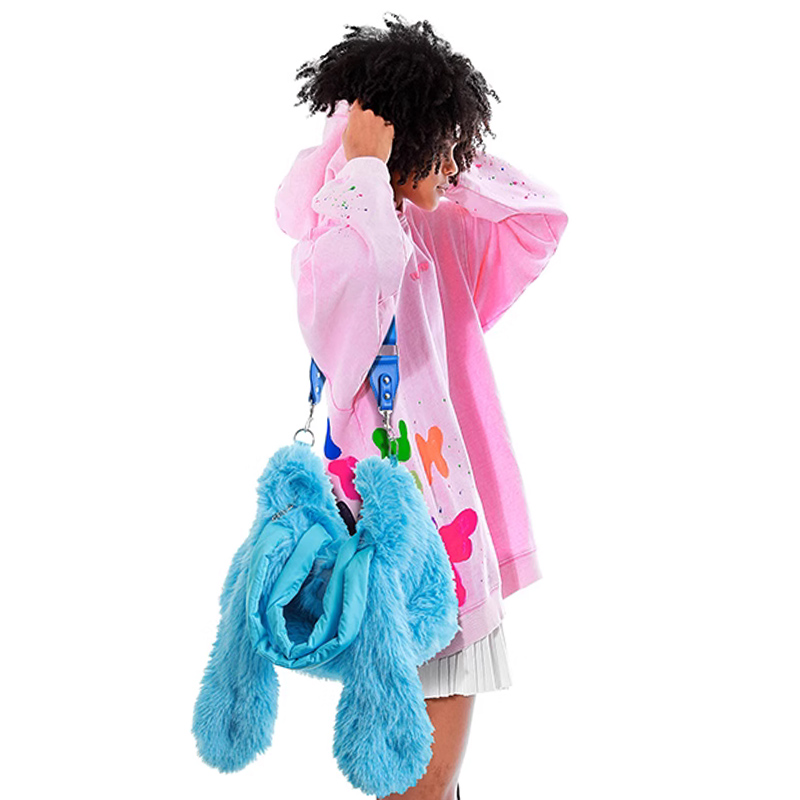 百搭大容量可爱毛绒单肩包斜挎包手提包