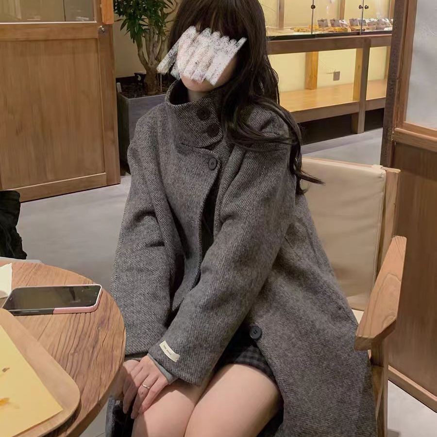 【小乐专属】极简风大翻领拉链短款双面呢高级感上衣