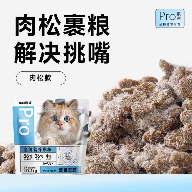 威尔逊馋嘴猫粮加菲猫专用4斤成幼猫营养均衡猫粮全价通用粮2kg