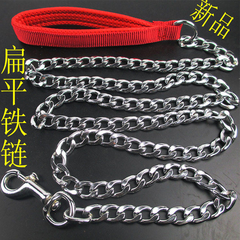 狗狗牵引绳防咬铁链加泡