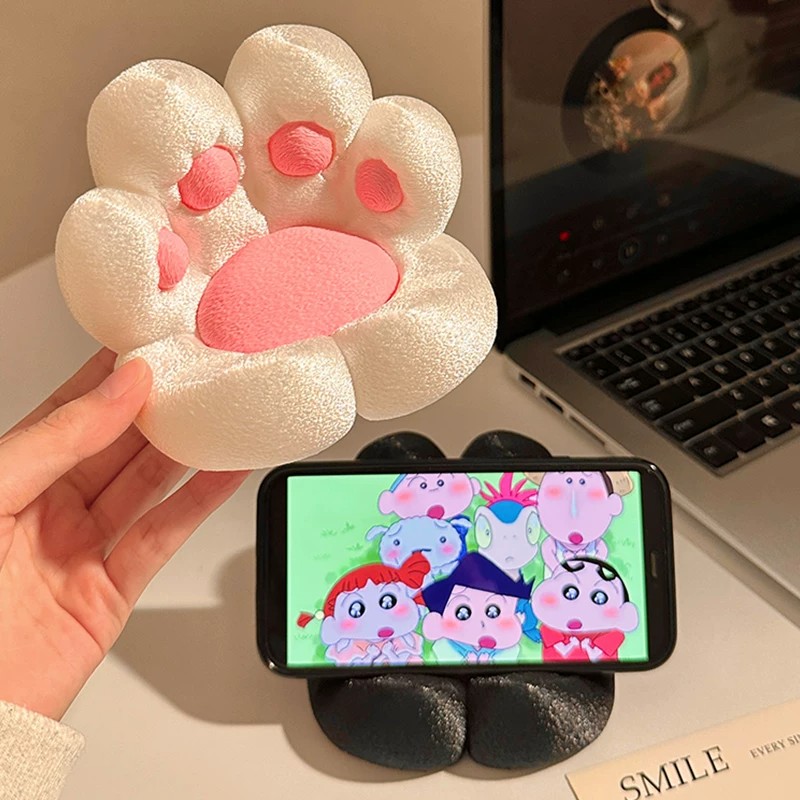 可爱卡通猫爪桌面手机支架