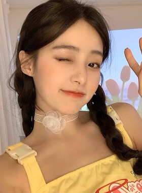 白色飘带蕾丝花发带女绑发夏仙女编发丝带法式复古扎头发头饰伴娘