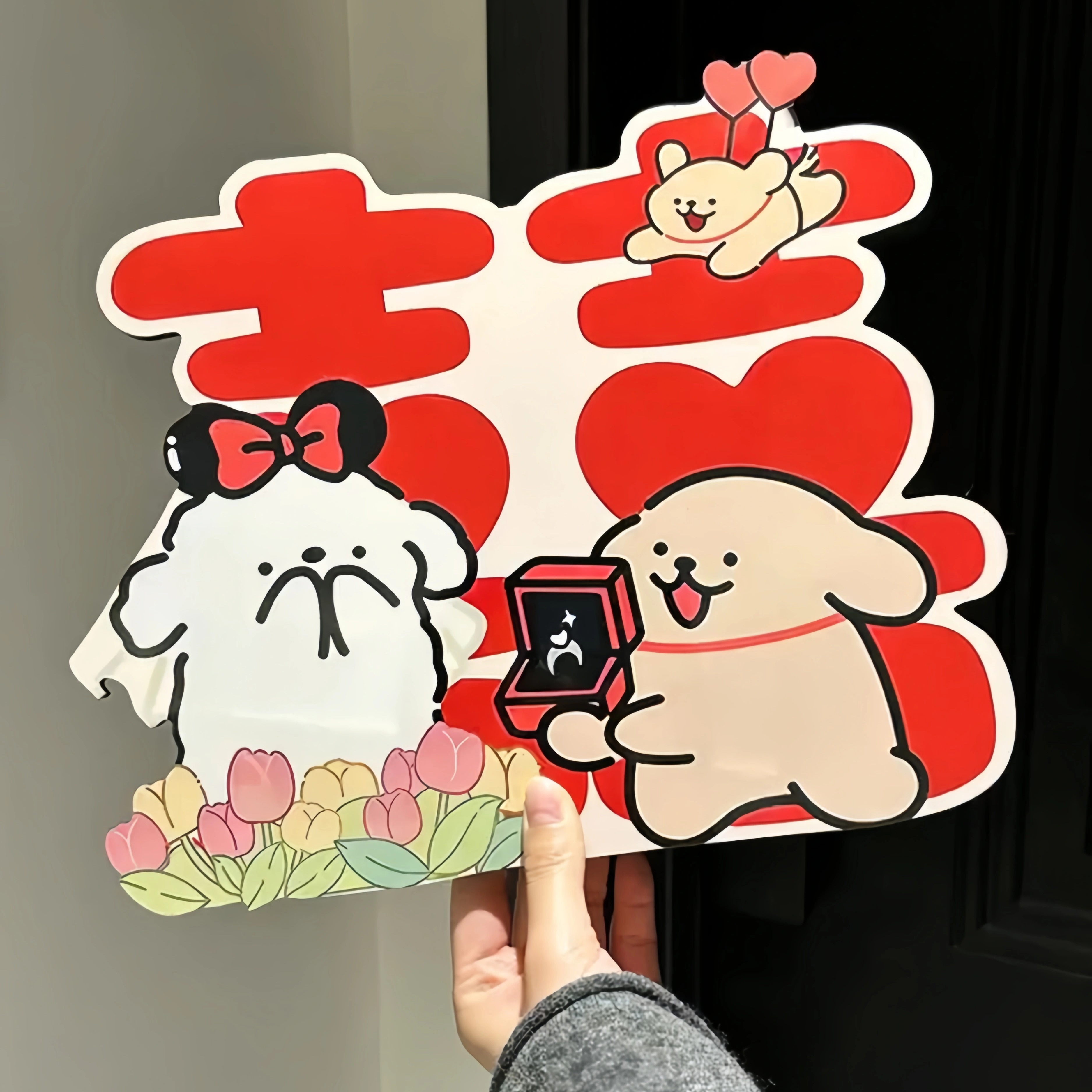 超爱蜡笔小新和线条小狗新婚摆件