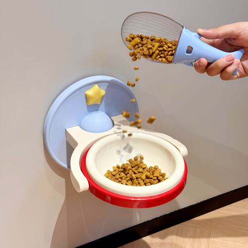 猫狗碗壁挂式慢食碗宠物喂食器防浪费保护颈椎不易打翻壁挂食盆