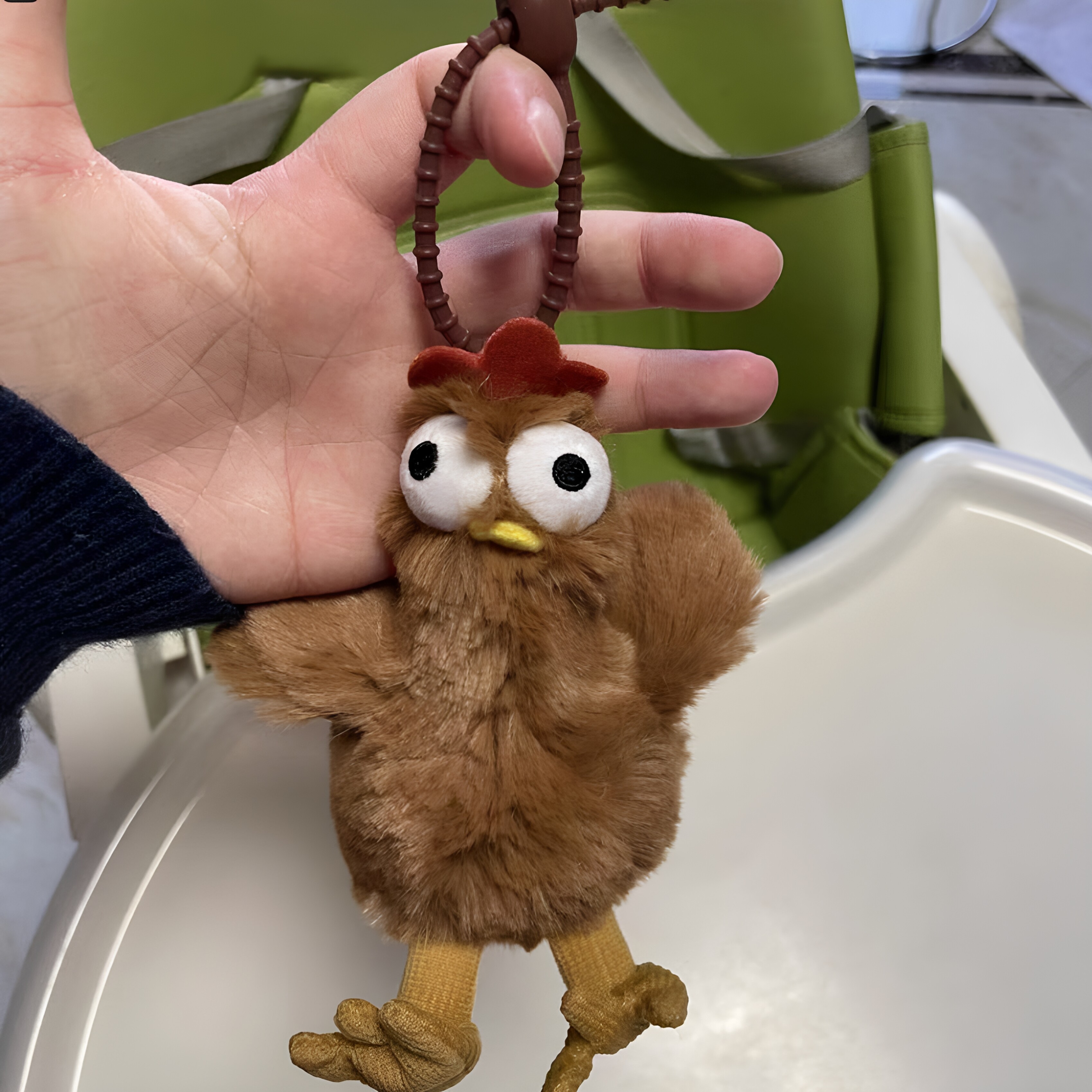 丑萌下蛋小鸡毛绒按压挂件