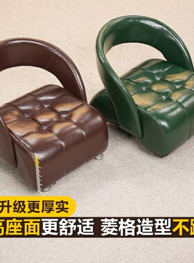 【加高溜溜凳带靠背】单人沙发椅客厅溜溜椅小凳子带轮子不无竹WH