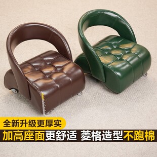 【加高溜溜凳带靠背】单人沙发椅客厅溜溜椅小凳子带轮子不无竹WH
