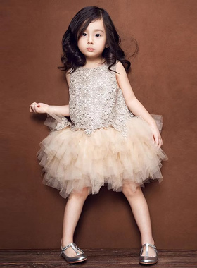 童装女童公主裙大中小童演出蓬蓬蛋糕纱裙周岁生日礼服宝宝连衣裙