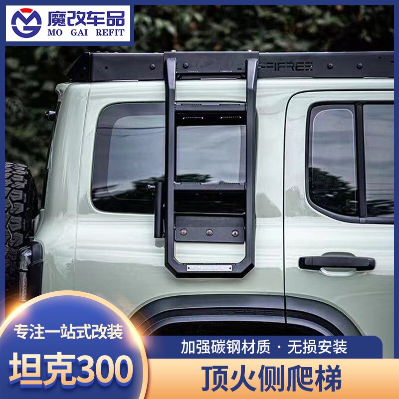 坦克300铁骑02侧爬梯行李框改装拓展平台顶火行李框枫林铁骑爬梯