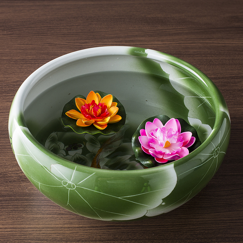 手工陶瓷花盆荷花缸碗莲睡莲盆水培水缸金鱼缸龟缸园艺花插多肉盆