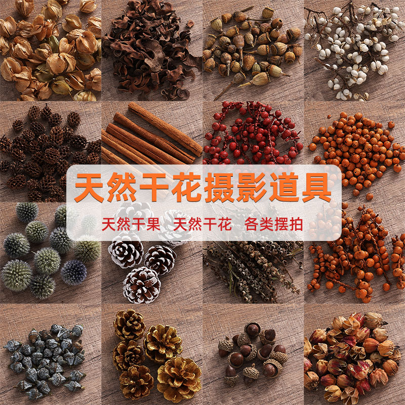 美食摄影静物产品拍照拍摄摆拍道具摆件天然干果自然植物标本装饰手工DIY材料包商业创意场景道具素材
