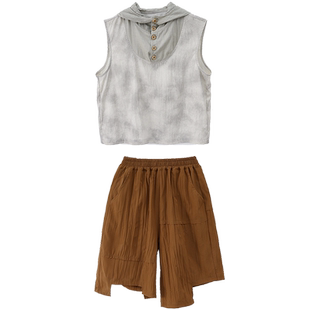 街舞儿童潮服hiphop男女童嘻哈酷帅废土风潮牌背心套装演出服夏季