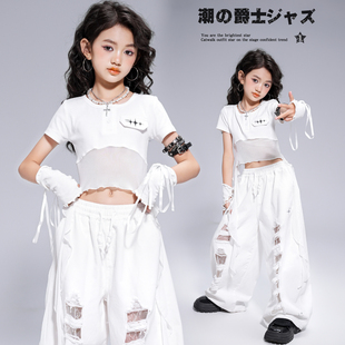 少儿jazz女团风上衣女孩街舞潮服儿童爵士舞演出服 女童爵士舞服装