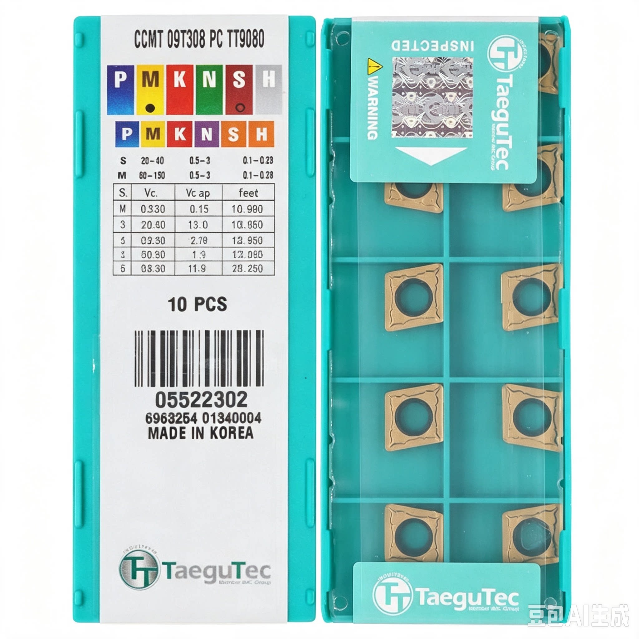 正品韩国特固克 Taegutec 数控刀片 CCMT09T304/09T308-PC TT9080图片