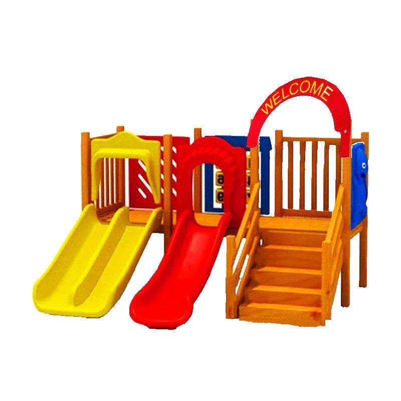 儿童进口黄花梨木质室内组合木制滑梯餐厅幼儿园室外庭院家用玩具