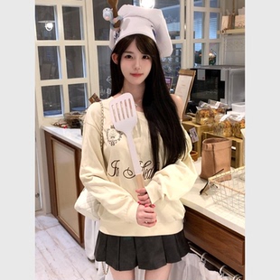 寬松顯瘦帥氣百搭甜妹款 美式 潮流斜肩絕美字母印花衛(wèi)衣女夏季 新款